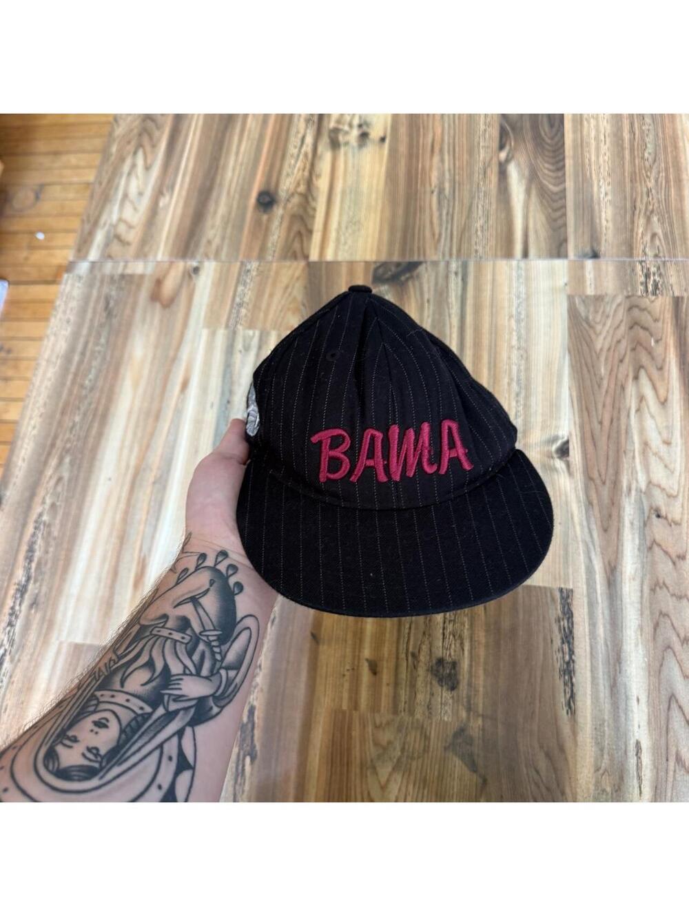 90s Lids Alabama Crimson Tide black pinstripe rayon cap